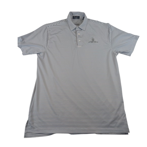Byron Nelson Other - Byron Nelson Mens DriWay Striped Polo Shirt Heritage Harbour Golf Club Blue M